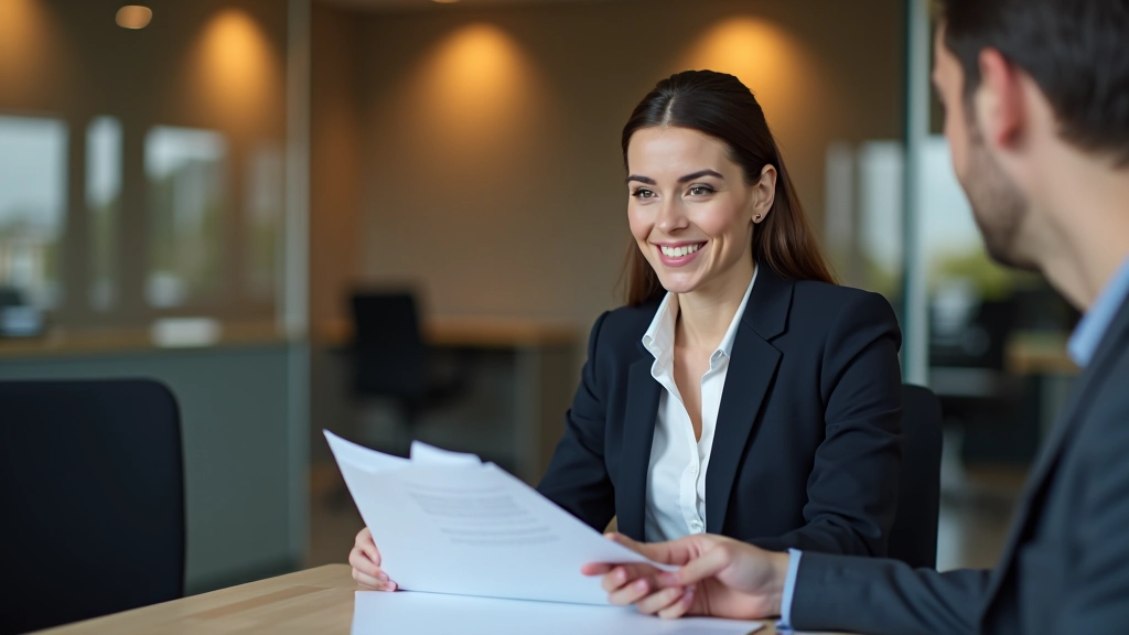 Beratungsgespräch bei der Bank: Mitarbeiter und Kunde schauen gemeinsam auf Kreditunterlagen und KfW-Förderformulare